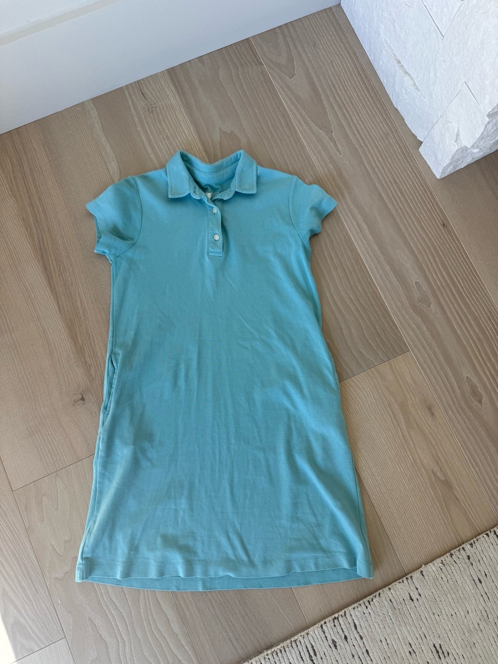 Primary Aqua Polo Dress with Short Sleeves